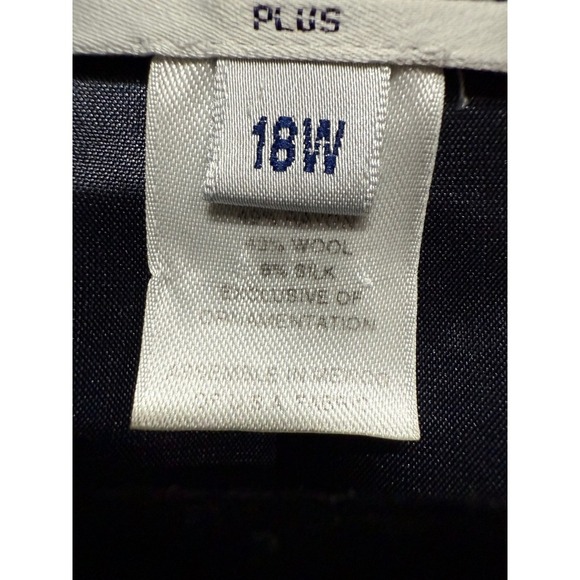 Pendleton Plus Size Blue White Rayon Wool Silk Blazer Coat Jacket Size 18 - Picture 5 of 5